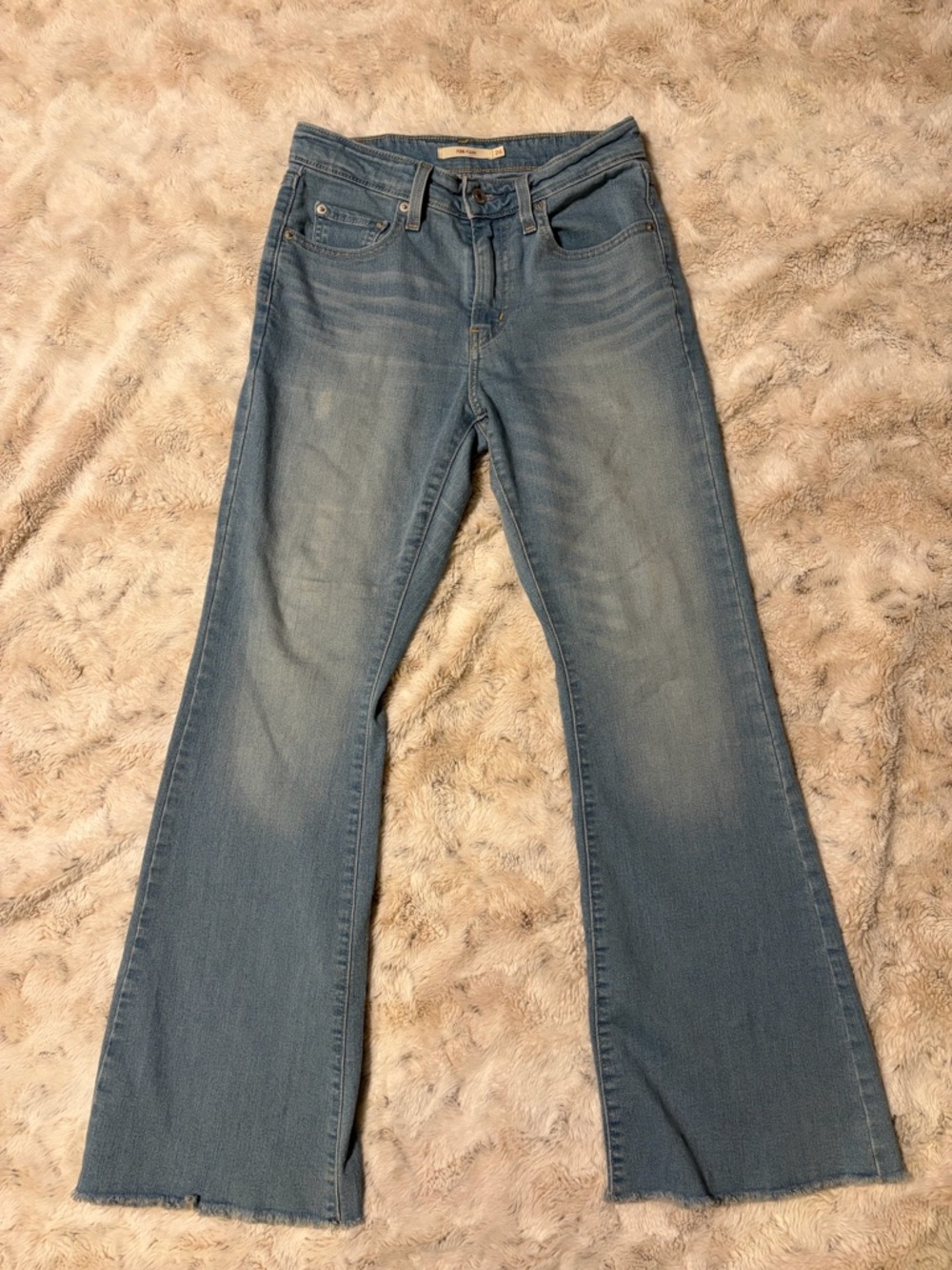Levi's 726 High Rise Frayed Hem Flare Jeans Women's 26